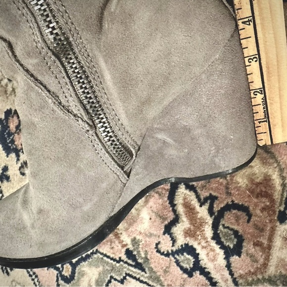 APEPAZZA ‘Amsterdam Power’ Above-Knee Wedge Heel Tall Boots. Grey Suede. - Picture 6 of 10